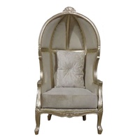 Chaise à baldaquin de style français ou chaise à ballons ou chaise d'appoint dans un cadre en bois d'acajou pour meubles de salon anciens