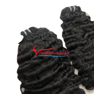 ผมต่อจากโรงงานเกรดเวียดนามแบบดิบ100% ผ้าเป็นลอนและผมตรงสไตล์ซุปเปอร์เวฟด้านหน้า - Product Image 6