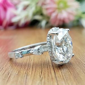 Anillo de Compromiso y Boda con Diamante Solitario de Corte Ovalado, Color D Blanco, Cultivado en Laboratorio, Oro Rosa, Certificado IGI - Product Image 5