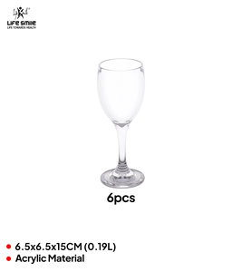 Ensemble de 6 verres en acrylique transparent, design classique et élégant pour le vin, les cocktails et les boissons - Product Image 2