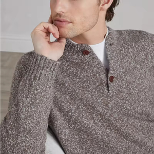 Suéter Henley Clásico Casual de Invierno para Hombre, Manga Larga, Cierre de Botones, Tejido de Punto, Cálido y Suave, Venta al Por Mayor, Personalizable - Product Image 6