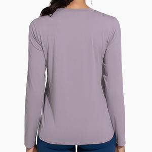 T-shirt de yoga pour femme, logo personnalisé, respirant, anti-transpiration, séchage rapide, vêtements de yoga à manches longues, fitness, course à pied, t-shirt de yoga pour femme - Product Image 2