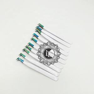 Pince à épiler d'extension de cils en acier inoxydable durable de haute qualité Rainbow Point revêtement en poudre blanche Shot Boot Private Label - Product Image 3