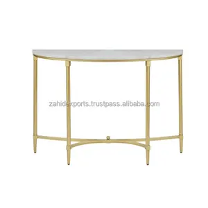 Mesa de Centro Redonda Moderna de Lujo Hecha a Mano con Marco de Metal con Acabado Dorado, Venta al por Mayor de Zahid Export India - Product Image 6