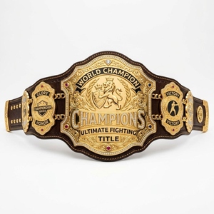 Premium Unisex Championship Belt in PU Leather with Gold Plates and Red Eagle Style for Martial Arts, <b>Wrestling</b> and Sports Event - Product Image 1