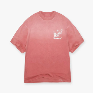 เสื้อยืดคอกลมแขนสั้นโอเวอร์ไซส์สำหรับผู้ชาย พิมพ์ลายอินทรี ผ้าเจอร์ซีย์คอตตอนลำลอง - Product Image 1