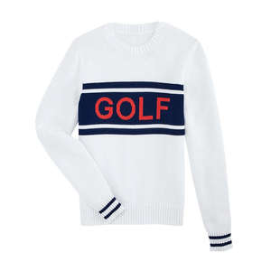 Suéter Deportivo Personalizado al por Mayor, 100% Algodón Jacquard con Logotipo, para Club de Golf, Estilo Preppy para Mujer, Prenda de Alta Calidad, Cuello Redondo, Tejido de Punto - Product Image 3