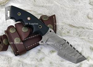 UA Supplies Industrial Grade Handmade Damascus Steel Full Tang Clip Point Outdoor Hunting Tracker <b>Knife</b> G10 Micarta <b>Handle</b> - Product Image 5