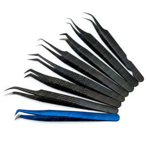 Pinzas de Precisión Antiestáticas con Punta de Fibra para Pestañas, Pinzas para Pestañas de Volumen, Pinzas de Acero Inoxidable para Extensión de Pestañas, Personalizables - Product Image 2