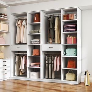 Armario Independiente con 6 Estantes Abiertos, 74.8 Pulgadas de Altura, con 1 Cajón de Madera, Armario Vestidor - Product Image 4