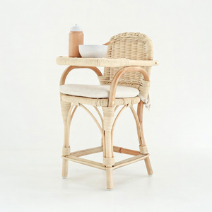 Juguetes educativos ecológicos al por mayor para niños, muñecas de mimbre, sillas altas para muñecas, sillas de alimentación para muñecas - Product Image 1