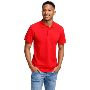 Polo en maille à manches courtes de qualité supérieure pour homme, couleur unie, style décontracté, coupe classique, vert sarcelle, boutons sur le devant, respirant - Product Image 3