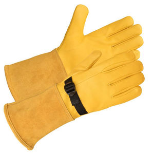 Extreme Heat Resistant Full Natural Leather Blue Mig Tig Argon Cover Welding Bbq Gloves <b>Fire</b> Proof - Product Image 6