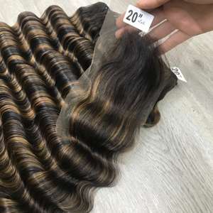 Super alta calidad vietnamita pelo crudo onda de agua Piano trama sin procesar virgen cabello humano precio de fábrica Genius alto producto - Product Image 5