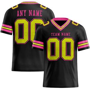 Camiseta de fútbol personalizada negra y rosa para hombre, camisetas atléticas de manga corta para equipo de fútbol, Unisex - Product Image 3