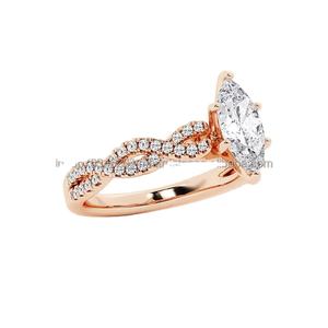 IGI/GIA <b>Lab</b> Grown Vintage Marquise Diamond Ring 14k Gold Wedding/Engagement Ring Unisex Pear <b>Lab</b> Created Jewelry for Gifts - Product Image 1