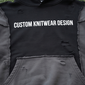 Survêtement unisexe en molleton 500 g/m² à bords bruts, sweat à capuche patchwork et pantalon de survêtement évasé, style streetwear vieilli à bords bruts - Product Image 6