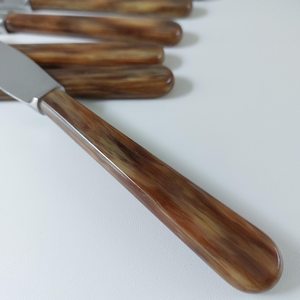 Juego de Cuchillos para Mantequilla Sheepsfoot, 4 Piezas, Hoja de Acero al Carbono de Borde Recto, Mango Decorado, Utensilio de Cocina - Product Image 3