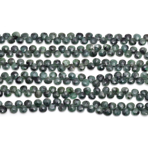 Collier de perles en émeraude naturelle facettée en forme de cœur, vert, 8 pouces, qualité supérieure, fabrication artisanale pour la création de bijoux - Product Image 3