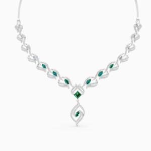 Collar de diamantes cultivados en laboratorio Forever Curve con diamantes de 3.58 quilates y piedras preciosas en oro amarillo de 9 quilates, oro blanco y oro rosa - Product Image 2