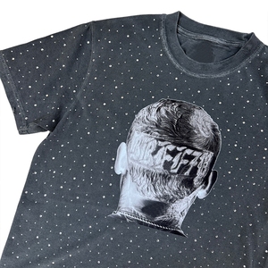 T-shirt Abordable pour Homme en Coton Doux avec Strass USA – Qualité Premium, Style Bling, Imprimé Avant et Arrière, Tendance Streetwear Décontracté - Product Image 3