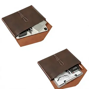 Genuine Leather Portfolio Folder Document <b>Bag</b> with A4 Size File Organizer for Laptop & <b>Tablet</b> Men & Women - Product Image 2