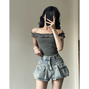 Meilleur prix – Nouveau T-shirt court moulant en coton extensible de style coréen pour femme – Qualité supérieure – Service OEM - Product Image 1