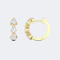 Pendientes de Oro de 14K con Diamantes Cultivados en Laboratorio en Forma de Pera, Sofisticados, para Mujer, Regalo de Aniversario o Boda, Certificados por IGI SGL, 0.90ct