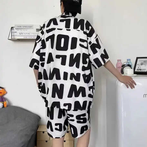 Ensemble de chemises et de shorts d'hiver de qualité supérieure tendance, en velours, écologique, pour hommes, design sportif en deux pièces - Product Image 6