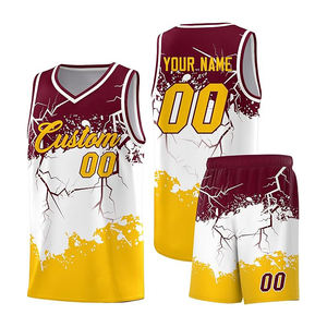 Tenues de basketball respirantes en polyester, maillots et shorts personnalisés pour hommes, séchage rapide, impression par sublimation - Product Image 6