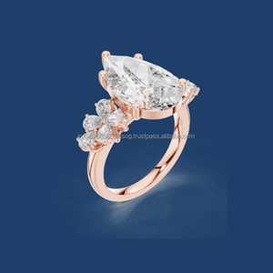 สินค้ามาใหม่ทอง14K เซอร์โคเนียเครื่องประดับสไตล์มินิมอลลิสต์พร้อมแหวนปรับได้ประกาย - Product Image 1