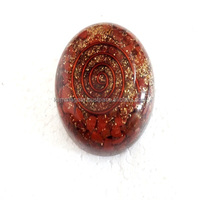 Vente en gros de bols en cornaline rouge naturelle orgone en forme de dôme, pierre semi-précieuse artisanale, fil de cuivre, agate de style Feng Shui, pierre précieuse naturelle