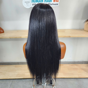 Long Straight Virgin Hair Lace Front <b>Wigs</b> Transparent Lace Black <b>Brown</b> Daily for White Black Women High Density Heat Resistant - Product Image 3
