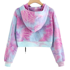 High Quality Women Tie Dye Hoodies Latest Design Solid Color Tie Dye Hoodies Customized Tie Dye Hoodies For Women - Product Image 2