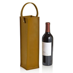 Porte-bouteille de vin en cuir bordeaux, pliable, réutilisable, fait main, résistant à l'eau, cadeau pour pique-nique ou fête - Product Image 6