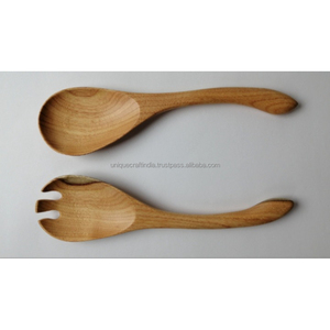 Juego de cucharas de madera NatureServe | Utensilios de servicio totalmente naturales hechos a mano para comidas diarias, ensaladas, guisos y regalos - Product Image 2