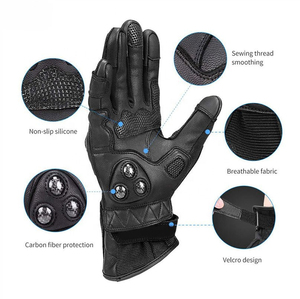 Guantes de Motocicleta Personalizados con Logotipo, Guantes de Motocicleta Hechos de Cuero, Guantes de Motocicleta con Protección para los Dedos - Product Image 5