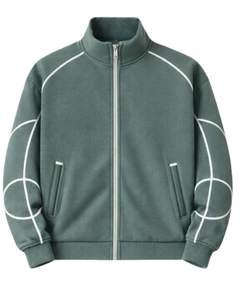 Conjunto Deportivo Personalizado para Hombre en Verde Azulado, Chaqueta con Cierre Completo y Pantalones Deportivos con Detalle de Raya Blanca, Ropa Deportiva Casual, OEM Personalizado - Product Image 1