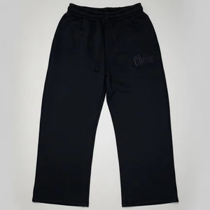 Pantalones holgados de tela gruesa estilo urbano 2026 de moda con bordado y aplicación de máscara de esquí, tira lateral, para invierno, 380GSM - Product Image 1