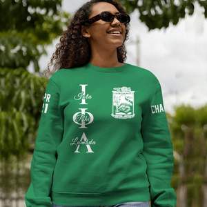 Veste universitaire personnalisée Iota Phi Lambda, vert émeraude, sweat-shirt de la sororité Iota Phi Lambda depuis 1929 - Product Image 2