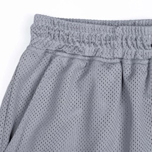 Shorts de sport gris pour homme en laine et 100 % coton, taille mi-haute élastique, coupe-vent, séchage rapide, respirant, écologique, style urbain - Product Image 3