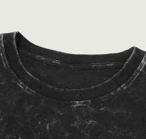 T-shirt pour homme surdimensionné en coton délavé à l'acide avec motif de dragon imprimé, manches courtes, col rond, style streetwear - Product Image 3