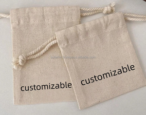 Bolsas de Regalo Personalizadas, Bolsitas de Muselina de Algodón con Cordón, Bolsa Protectora Pequeña con Logotipo, Bolsita para Joyería, Bolsas Ecológicas de Tela - Product Image 1