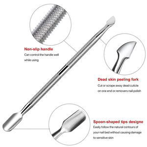 Stainless Steel Double Head Cuticle Peeler & Pusher Set 2-Piece Manicure Pedicure <b>Tools</b> for <b>Nail</b> Care - Product Image 4