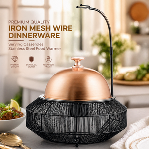 Juego de vajilla de alambre de malla de hierro de la mejor calidad, cacerolas para servir comida, calentador de acero inoxidable, cazuela, juegos de utensilios de cocina, UAE - Product Image 3