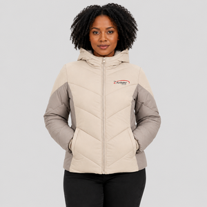 Premium Quality <b>Women</b> Puffer <b>Jacket</b> Warm <b>Lightweight</b> Quilted Winter Coat Custom Logo Full Zipper Hooded Casual Puffer <b>Jacket</b> - Product Image 1