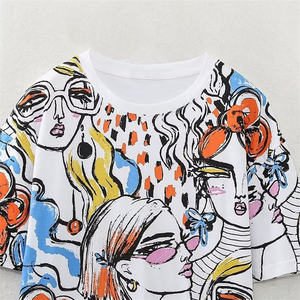 Camisetas de Cuello Redondo de Algodón Tejido con Estampado Casual de Primavera para Mujer, Personalizadas, Tela Suave y Cómoda para Pedidos al por Mayor - Product Image 6
