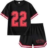 Ensemble de survêtement en maille polyester imprimé sur mesure, séchage rapide, respirant, fabricant d'articles de sport