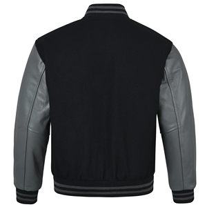 Veste de baseball en laine noire et cuir noir de haute qualité pour hommes, modèle Varsity 2025 - Product Image 6