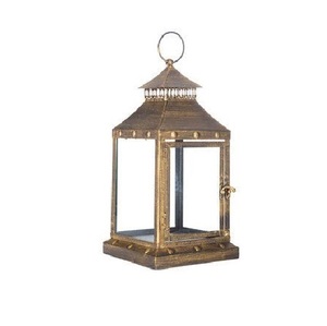 Farol de Madera Decorativo con Ventanas de Vidrio y Asa de Cuerda, Decoración Rústica para el Hogar Estilo Granja - Product Image 2